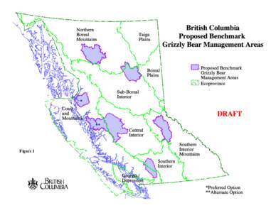 British Columbia Proposed Benchmark Grizzly Bear Management Areas