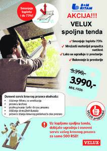 AKCIJA!!! VELUX spoljna tenda 