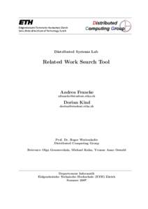 Distributed Systems Lab  Related Work Search Tool Andrea Francke 