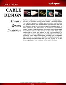 CABLE THEORY  Theory Versus Evidence
