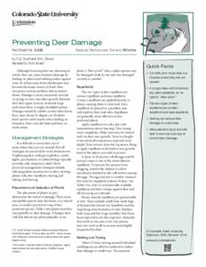 Preventing Deer Damage Fact Sheet No.	[removed]Natural Resources Series| Wildlife  by C.E. Swift and M.K. Gross*