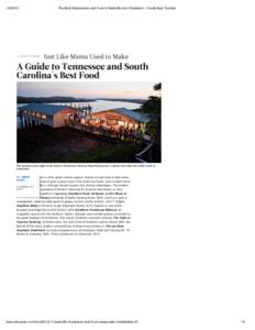 PLACES & PRICES The Best Restaurants and Food in Nashville and Charleston : Condé Nast Traveler