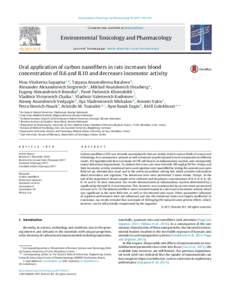 Oral application of carbon nanofibers in rats increases blood concentration of IL6 and IL10 and decreases locomotor activity