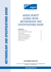 Methodology and specifications guide  Argus DeWitt global MTBE Methodology and Specifications Guide