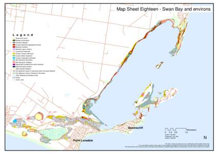 Map Sheet Eighteen - Swan Bay and environs  Legend Roads and Tracks Mangrove Shrubland Estuarine Wetland