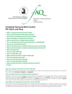 The American College of Obstetricians and Gynecologists f AQ FREQUENTLY ASKED QUESTIONS FAQ185