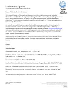 Fishing / Seafood / Sustainable fisheries / Sustainable seafood / Overfishing / Seafood Watch / Fishery / Barton Seaver / Fisheries management / Food and drink / Sustainable food system / Environment