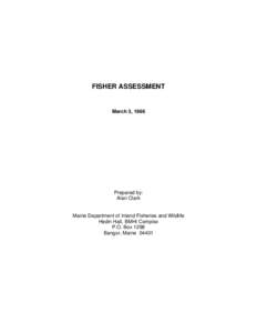 FISHER ASSESSMENT  March 3, 1986 Prepared by: Alan Clark