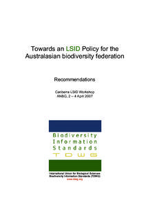 URI schemes / Biology / Bioinformatics / Indexing / LSID / Information science / Biodiversity informatics / Globally unique identifier / Biodiversity Information Standards / Identifiers / Identification / Science