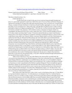 Southern Campaign American Revolution Pension Statements & Rosters Pension Application of William Choice W3656 Mary Choice Transcribed and annotated by C. Leon Harris. Revised 10 Nov[removed]VA