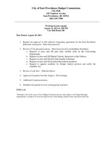 City of East Providence Budget Commission City Hall 145 Taunton Avenue East Providence, RI[removed]7500