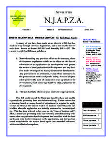 N EWSLETTER  N.J.A.P.Z.A. V OLUME 1  ISSUE 2