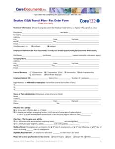 If you need help completing this application call[removed]Section 132(f) Transit Plan - Fax Order Form Please print clearly Purchaser Information (Person buying document for Employer listed below, i.e. Agent, CPA