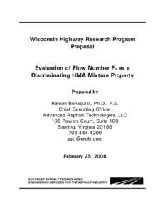 Evaluation of Flow Number Fn as a Discrimination HMA Mixture Property