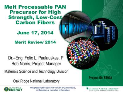 Melt Processable PAN Precursor for High Strength, Low-Cost Carbon Fibers