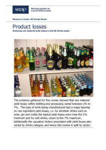 Resource review: UK Drinks Sector  Product losses Reducing raw material yield losses in the UK drinks sector