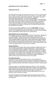 Page 1 of 2 Special Beavercreek Trustee’s Meeting Wednesday, April 30,  2014