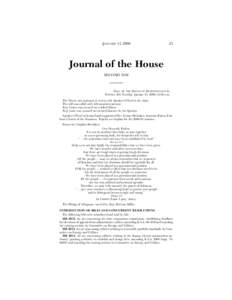 JANUARY 13, [removed]Journal of the House SECOND DAY