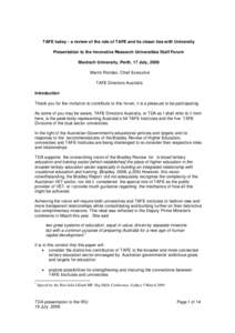 Association of Commonwealth Universities / Higher education / Australian Qualifications Framework / Swinburne University of Technology / Education in Australia / TAFE NSW / Institute of technology / Education in Western Australia / Education in Victoria / Education / Vocational education / Technical and further education