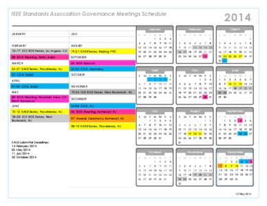 2014  IEEE Standards Association Governance Meetings Schedule January JANUARY