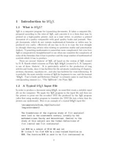 1 1.1 Introduction to LaTEX What is LaTEX?