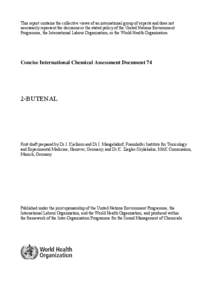 This report contains the collective views of an international group of experts and does not necessarily represent the decisions or the stated policy of the United Nations Environment Programme, the International Labour O