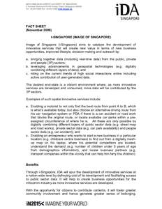 INFOCOMM DEVELOPMENT AUTHORITY OF SINGAPORE 8 Temasek Boulevard #14-00 Suntec Tower 3 SingaporeTel : Fax : www.ida.gov.sg FACT SHEET (November 2009)