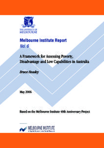 DIMENSIONS OF POVERTY, DISADVANTAGE AND LOW CAPABILITIES: CONCEPTS AND PRELIMINARY RESULTS