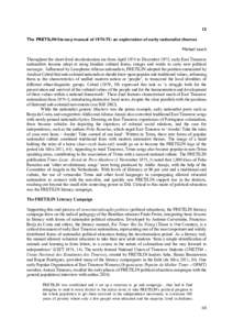 ! 12 The FRETILIN literacy manual of: an exploration of early nationalist themes Michael Leach Throughout the short-lived decolonisation era from April 1974 to December 1975, early East Timorese nationalists beca