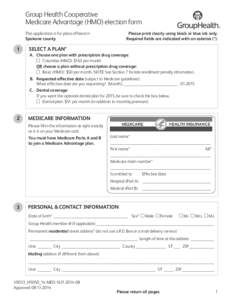 Group Health Cooperative Medicare Advantage (HMO) Election Form