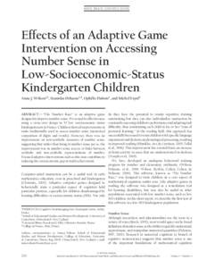 MIND, BRAIN, AND EDUCATION  Effects of an Adaptive Game Intervention on Accessing Number Sense in Low-Socioeconomic-Status