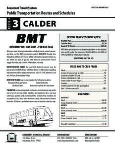 EFFECTIVE JANUARY[removed]Beaumont Transit System ROUTE #