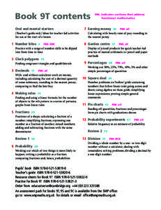 Book 9T contents Oral and mental starters (Teacher’s guide only) Ideas for teacher-led activities for use at the start of a lesson  1 Number bites