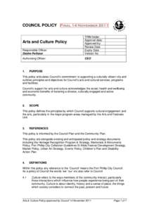 Microsoft Word - Arts and Culture Policy for Report_Final.doc