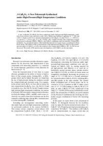 β-CaB4 O7 : A New Polymorph Synthesized under High-Pressure/High-Temperature Conditions Hubert Huppertz