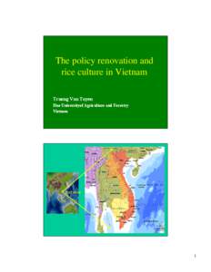 The policy renovation and rice culture in Vietnam Truong Van Tuyen Hue Universityof Agriculture and Forestry Vietnam