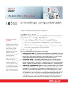 Six Keys to Design a Learning Journey for Leaders