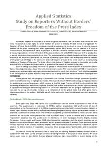 Freedom of expression / Internet activism / Reporters Without Borders / Freedom of the press / Questionnaire / Freedom House / Scale / Freedom of speech / Sociology / Human rights / Science