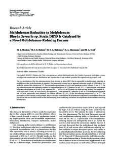 Molybdenum Reduction to Molybdenum Blue in Serratia sp. Strain DRY5 Is Catalyzed by a Novel Molybdenum-Reducing Enzyme