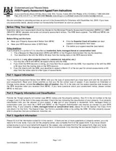 Environment and Land Tribunals Ontario  ARB Property Assessment Appeal Form Instructions Assessment Review Board, 655 Bay Street, Suite 1500, Toronto, Ontario M5G 1E5 Phone: ([removed]or[removed]Fax: ([removed]