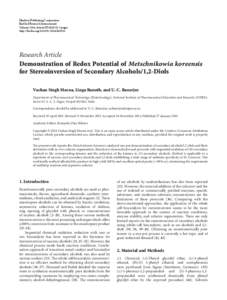 Demonstration of Redox Potential of Metschnikowia koreensis for Stereoinversion of Secondary Alcohols/1,2-Diols