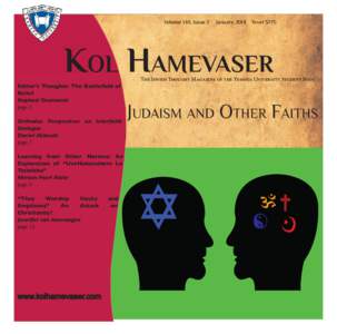 Volume VIII, Issue 2  January 2014 Tevet 5775