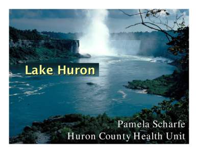 Lake Huron  Pamela Scharfe Huron County Health Unit  Lake Huron