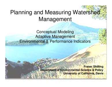 Planning and Measuring the Restoration of Watershed Functioning