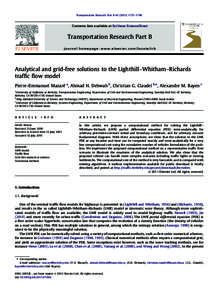 Transportation Research Part B[removed]–1748  Contents lists available at SciVerse ScienceDirect Transportation Research Part B journal homepage: www.elsevier.com/locate/trb