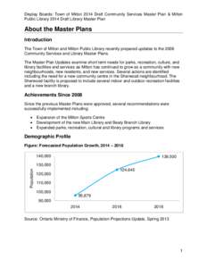 Display Boards for 2014 Draft Milton Master Plans