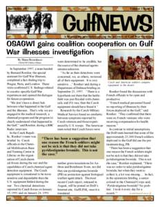 NovemberVolume 1 Issue 4 GulfNEWS A bi-monthly newsletter serving the interests of Gulf War veterans