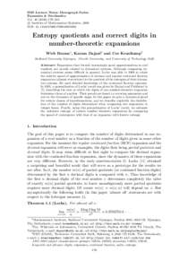 IMS Lecture Notes–Monograph Series Dynamics & Stochastics Vol–188 c Institute of Mathematical Statistics, 2006  DOI: 074921706000000202