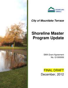 City of Mountlake Terrace  Shoreline Master Program Update  SMA Grant Agreement