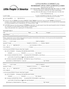 MEMBERSHIP APPLICATION and RENEWAL FORM  Return this form and dues to: LPA National Office, 250 El Camino Real, Suite 201, Tustin, CA[removed]For more information, contact the LPA Office Administrator Toll Free: 888-LPA-20